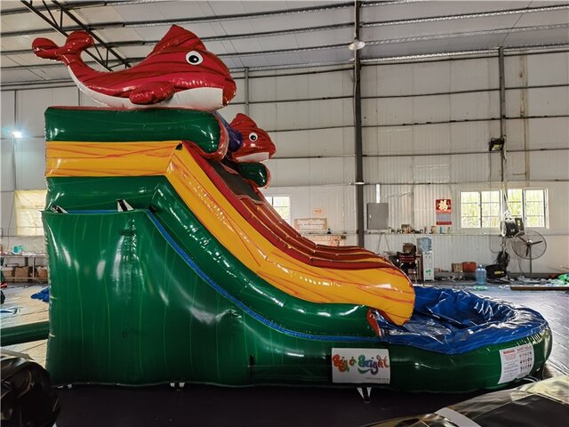 13' Red Fish Double Lane 13_RedFishDoubleLane-RightSide - Big and Bright Inflatables