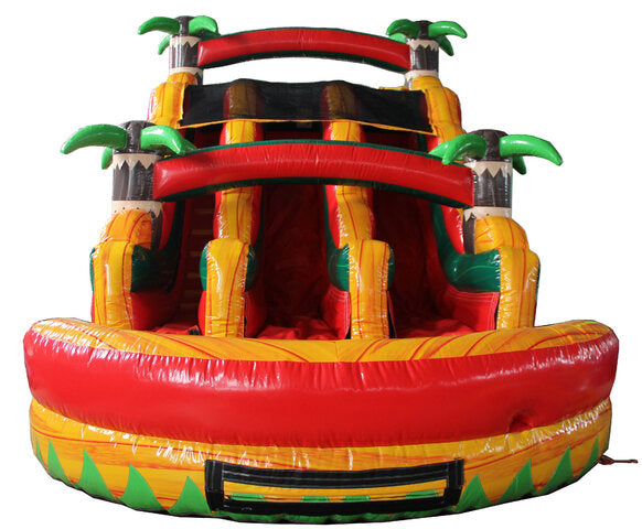 16' Orange Surge Dual Lane Slide 16_OrangeSurgeDual-Front - Big and Bright Inflatables
