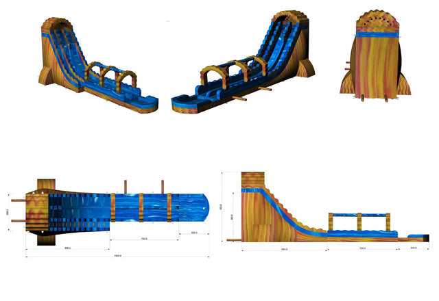 27' Blazing Arch w/ Slip n Slide 27_BlazingArchw_SlipnSlide - Big and Bright Inflatables