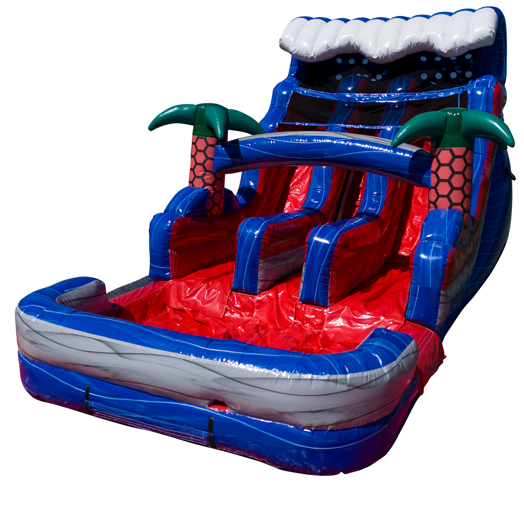 16’ Red Grey And Blue Dual Lane Slide