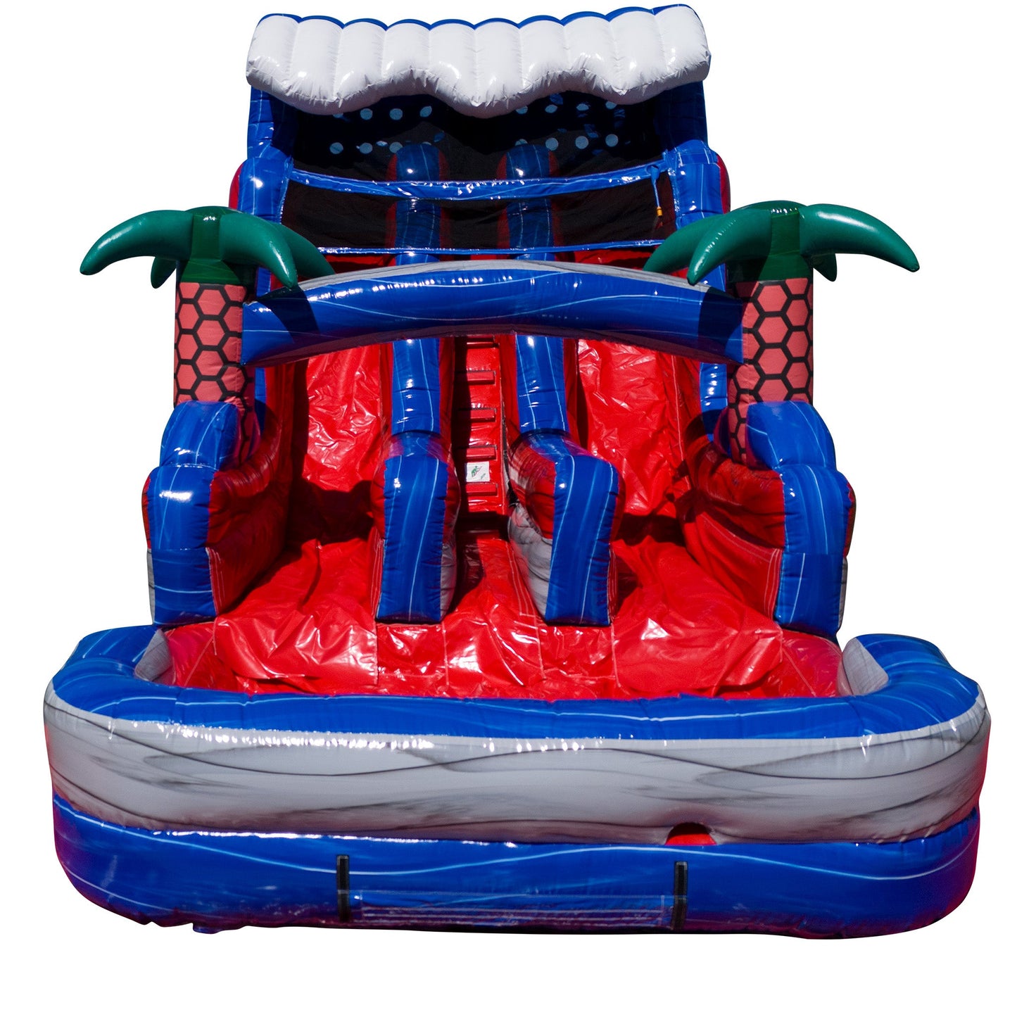 16’ Red Grey And Blue Dual Lane Slide