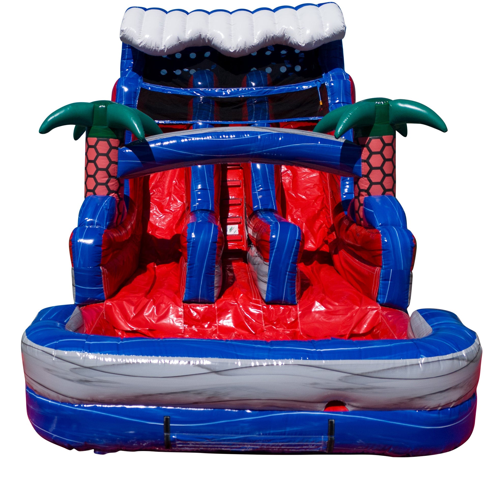 16’ Red Grey And Blue Dual Lane Slide