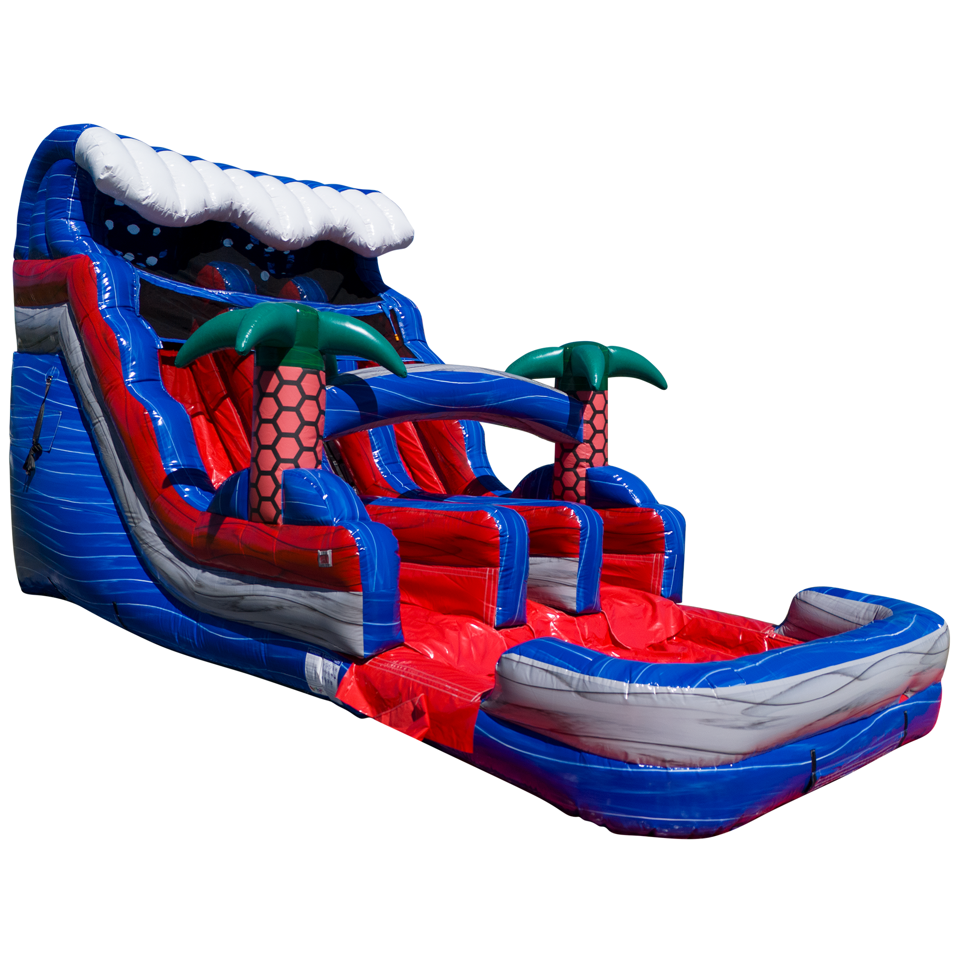 16’ Red Grey And Blue Dual Lane Slide