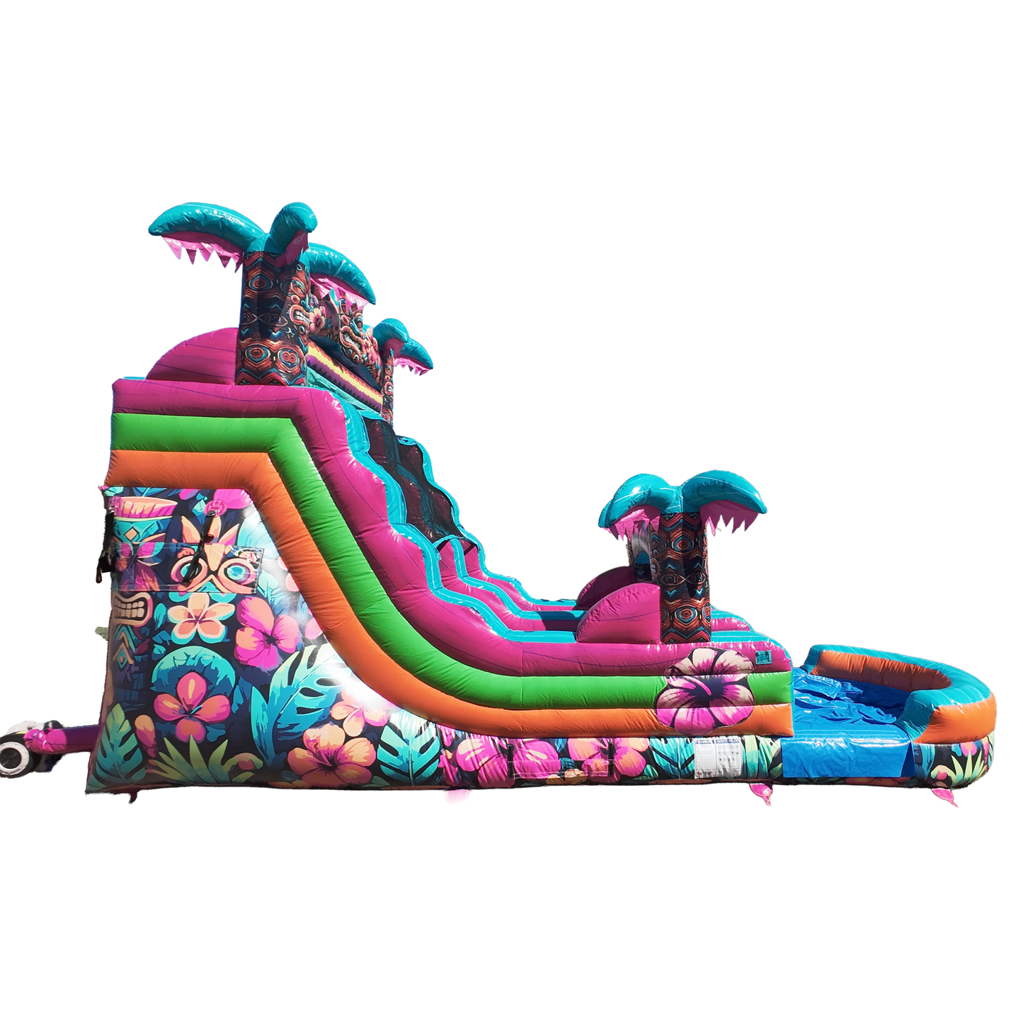 16FT Aloha Splash (Hawaiian Hibiscus) Single Lane Slide