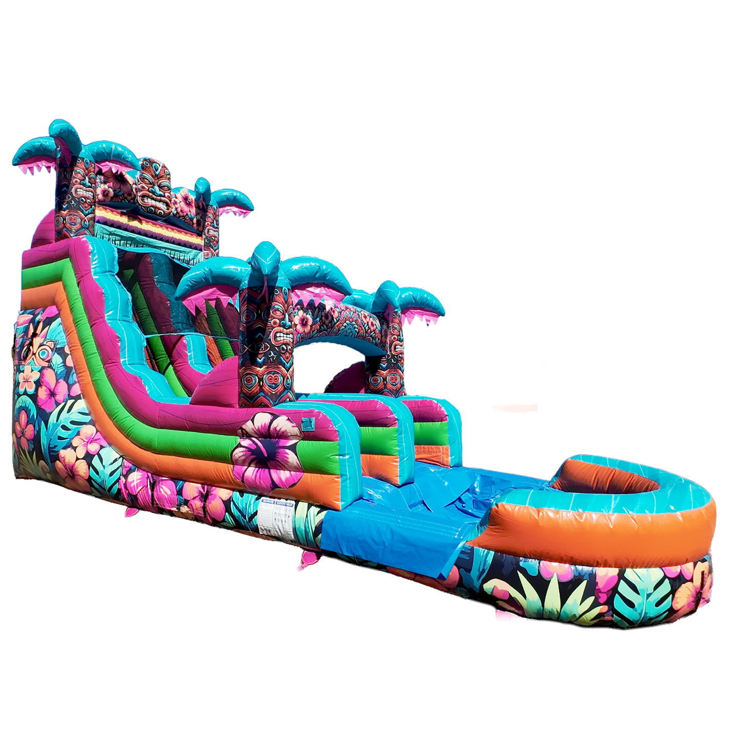 16FT Aloha Splash (Hawaiian Hibiscus) Single Lane Slide