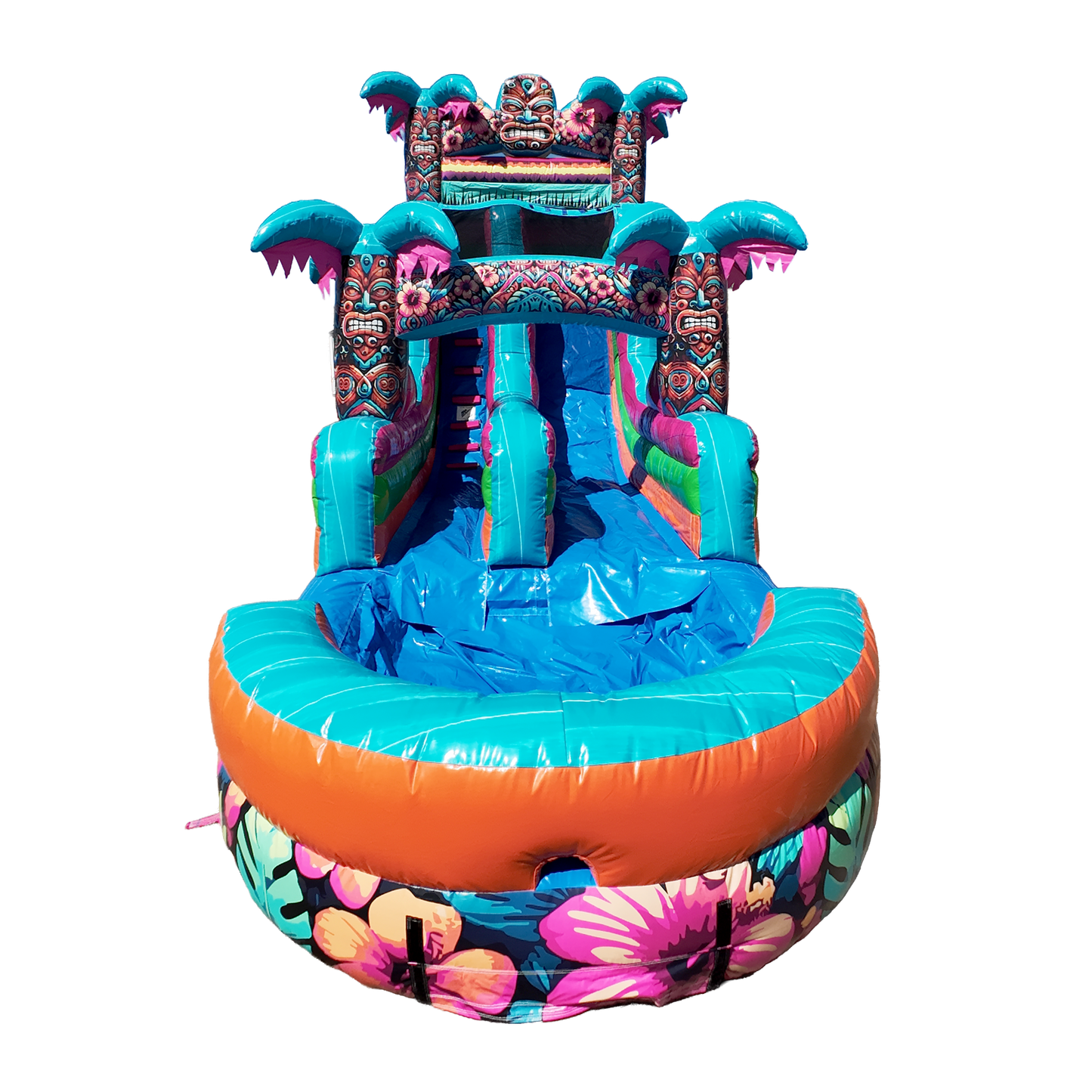 16FT Aloha Splash (Hawaiian Hibiscus) Single Lane Slide