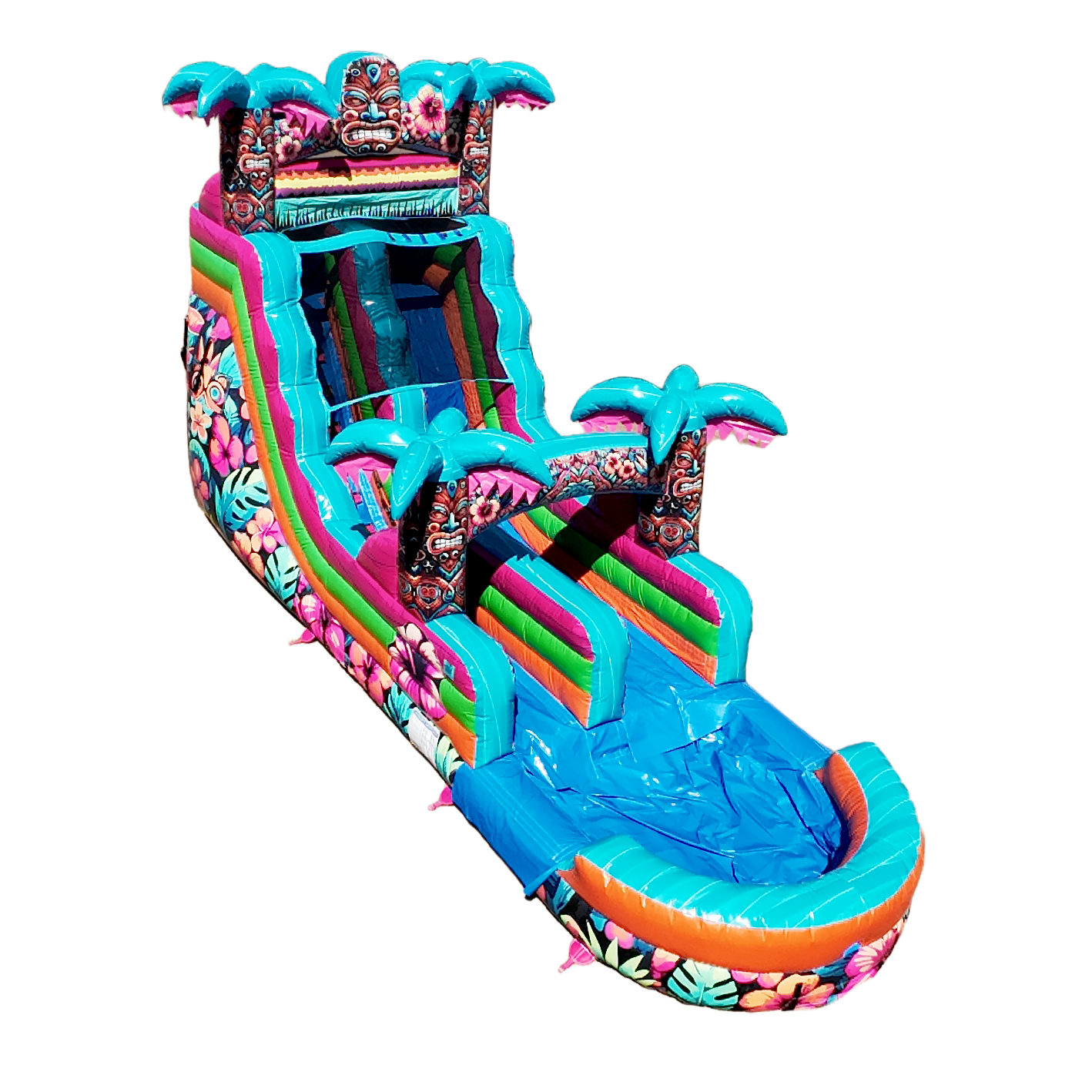 16FT Aloha Splash (Hawaiian Hibiscus) Single Lane Slide