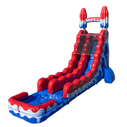 22FT Red White and Cool Popsicle Single Lane Slide