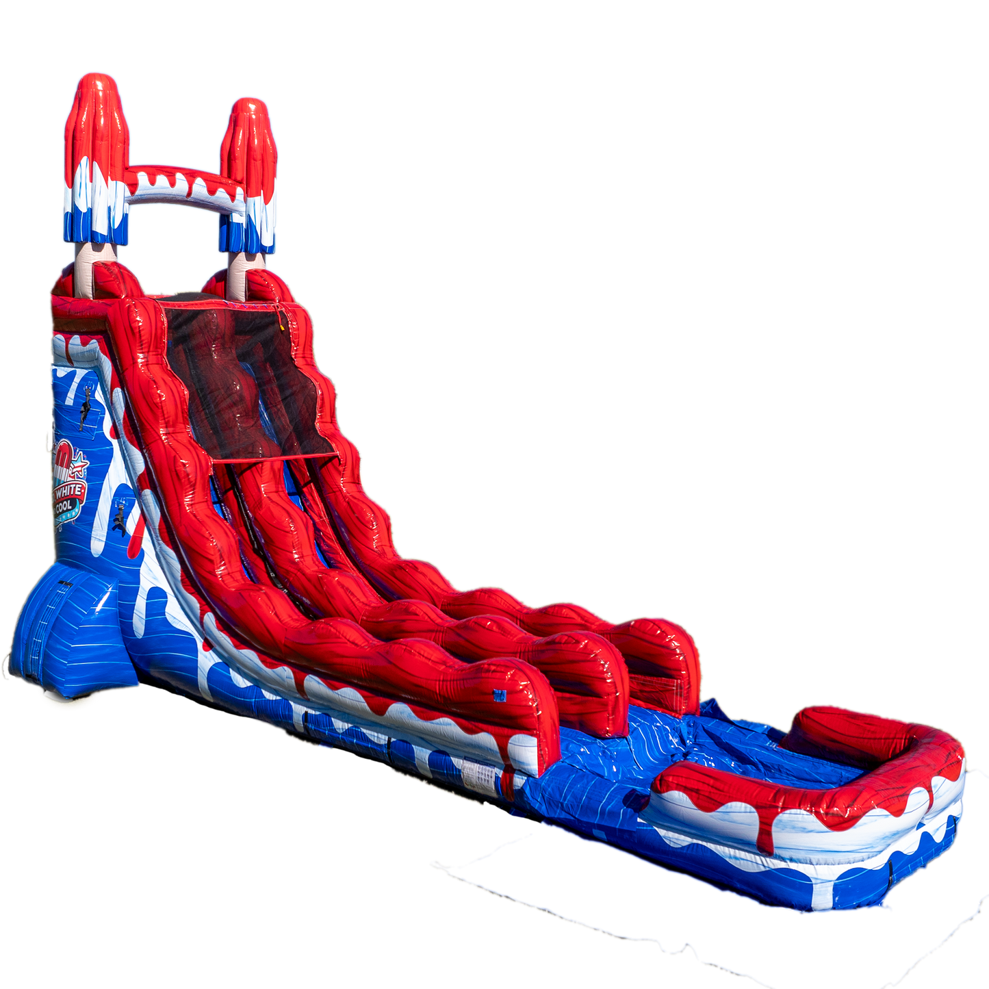 22FT Red White and Cool Popsicle Single Lane Slide