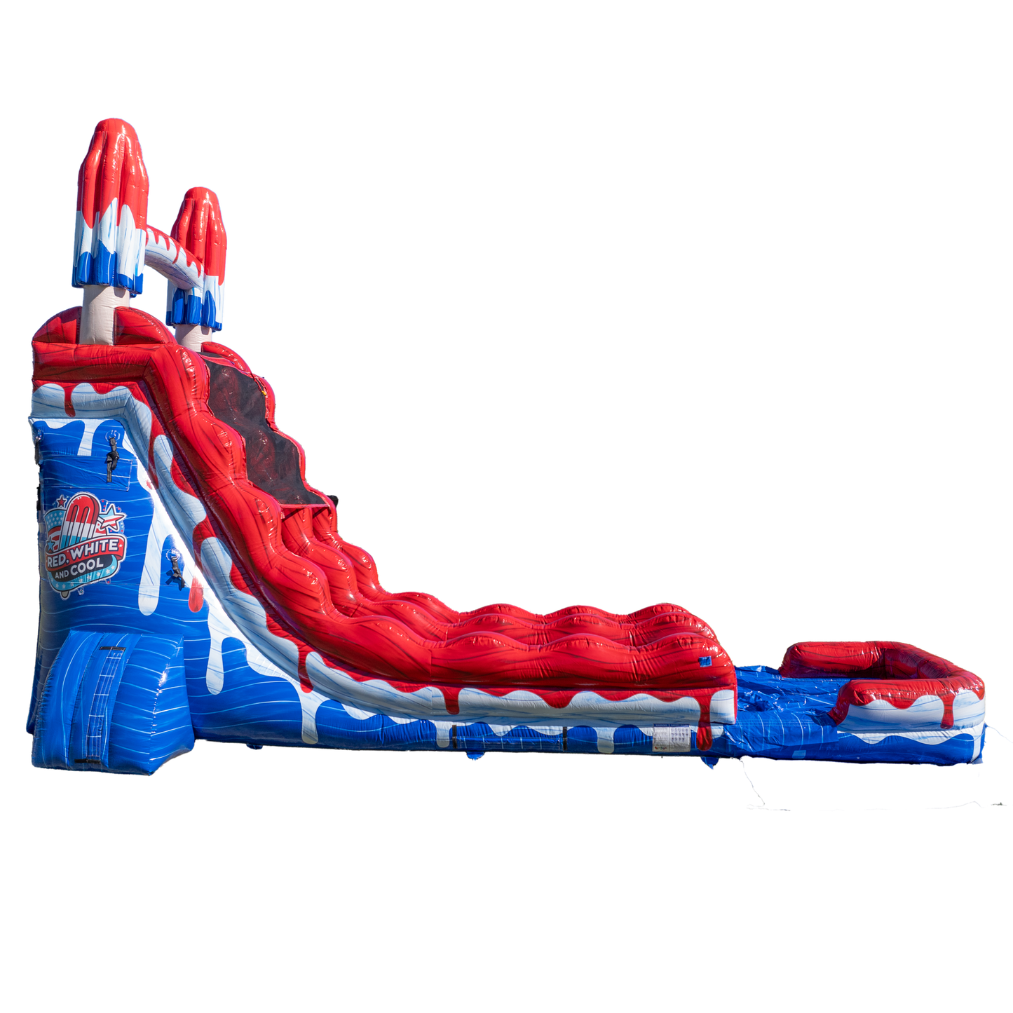 22FT Red White and Cool Popsicle Single Lane Slide