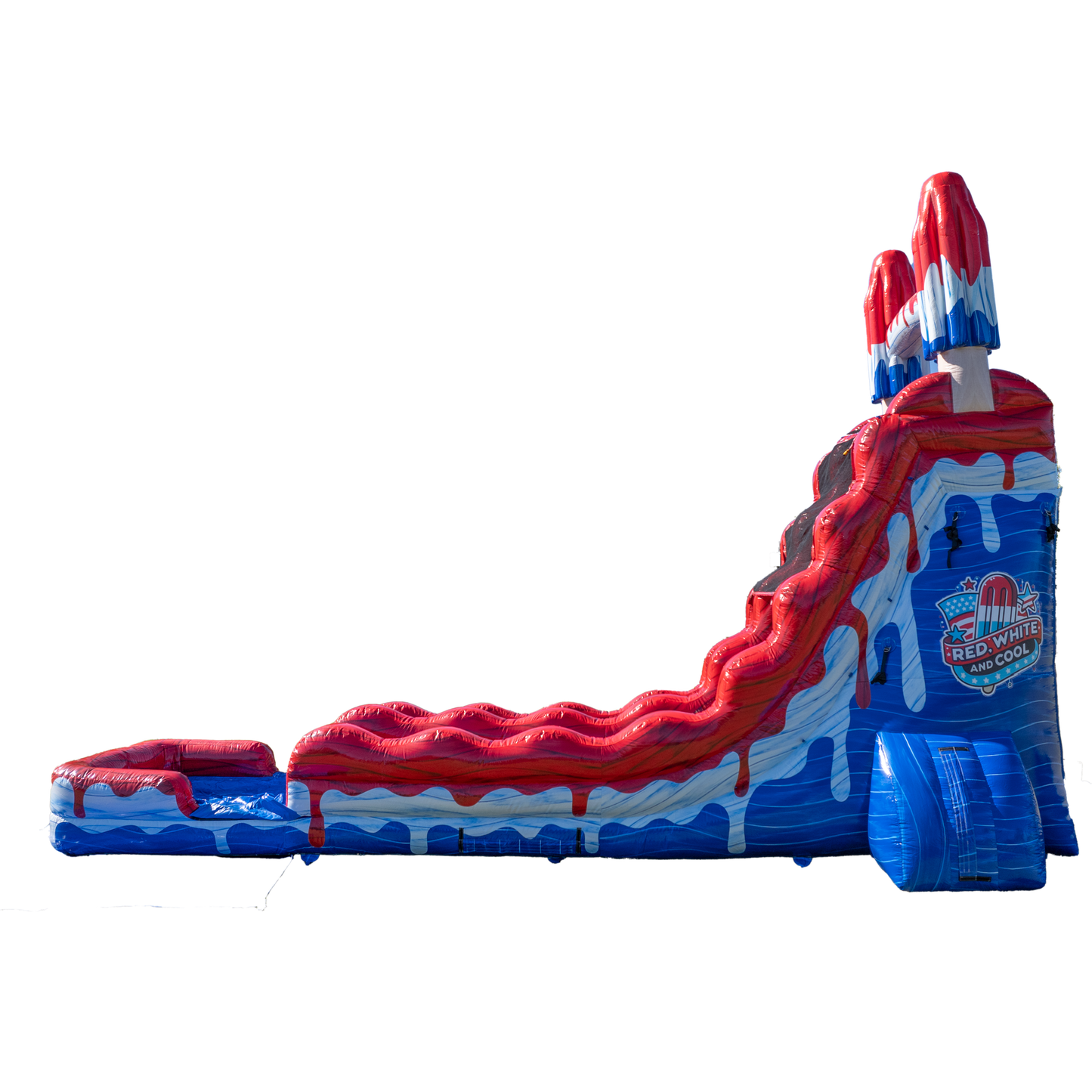 22FT Red White and Cool Popsicle Single Lane Slide