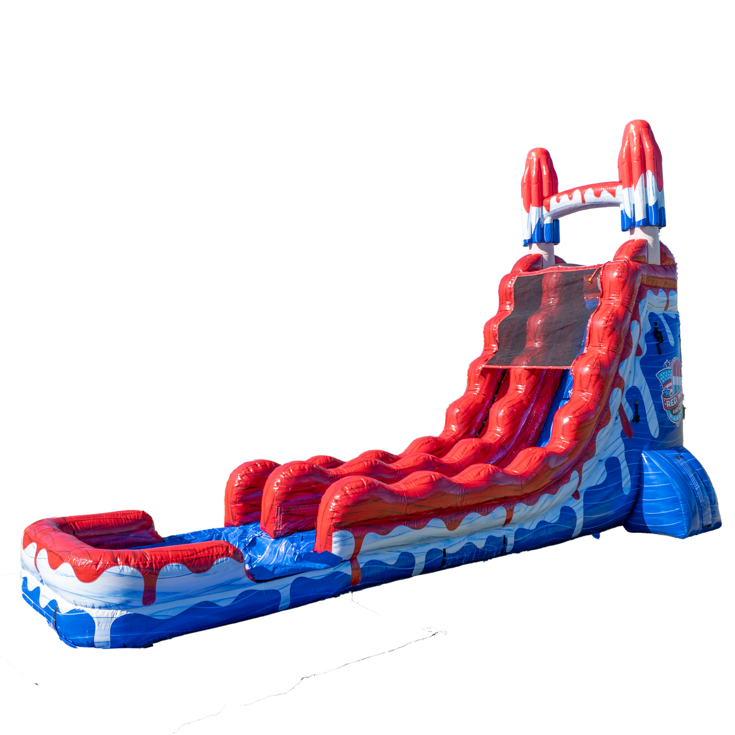 22FT Red White and Cool Popsicle Single Lane Slide