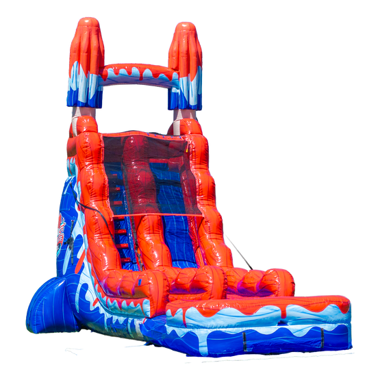 20ft Red White and Cool Popsicle Single Lane Slide