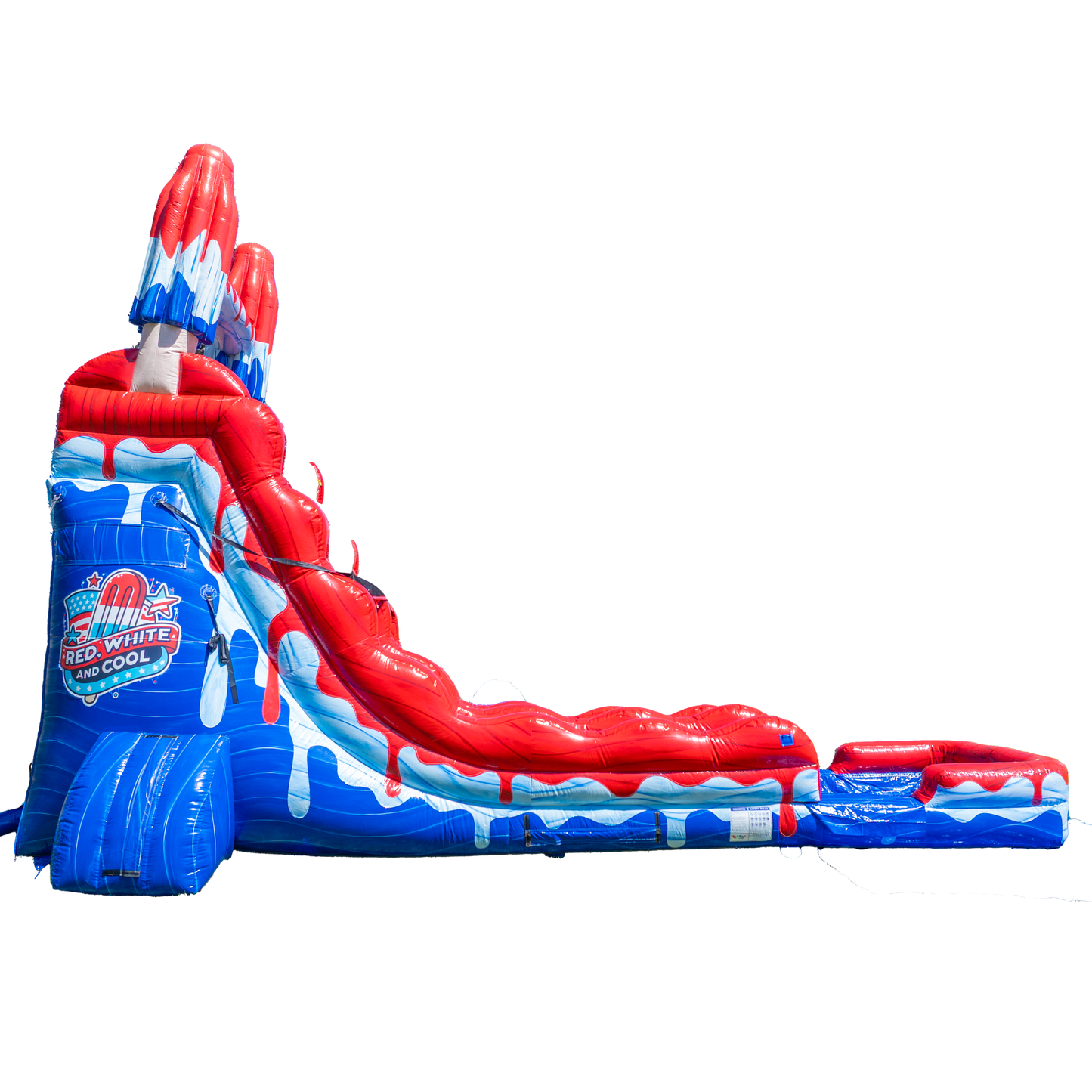 20ft Red, White and Cool Popsicle Single Lane Slide