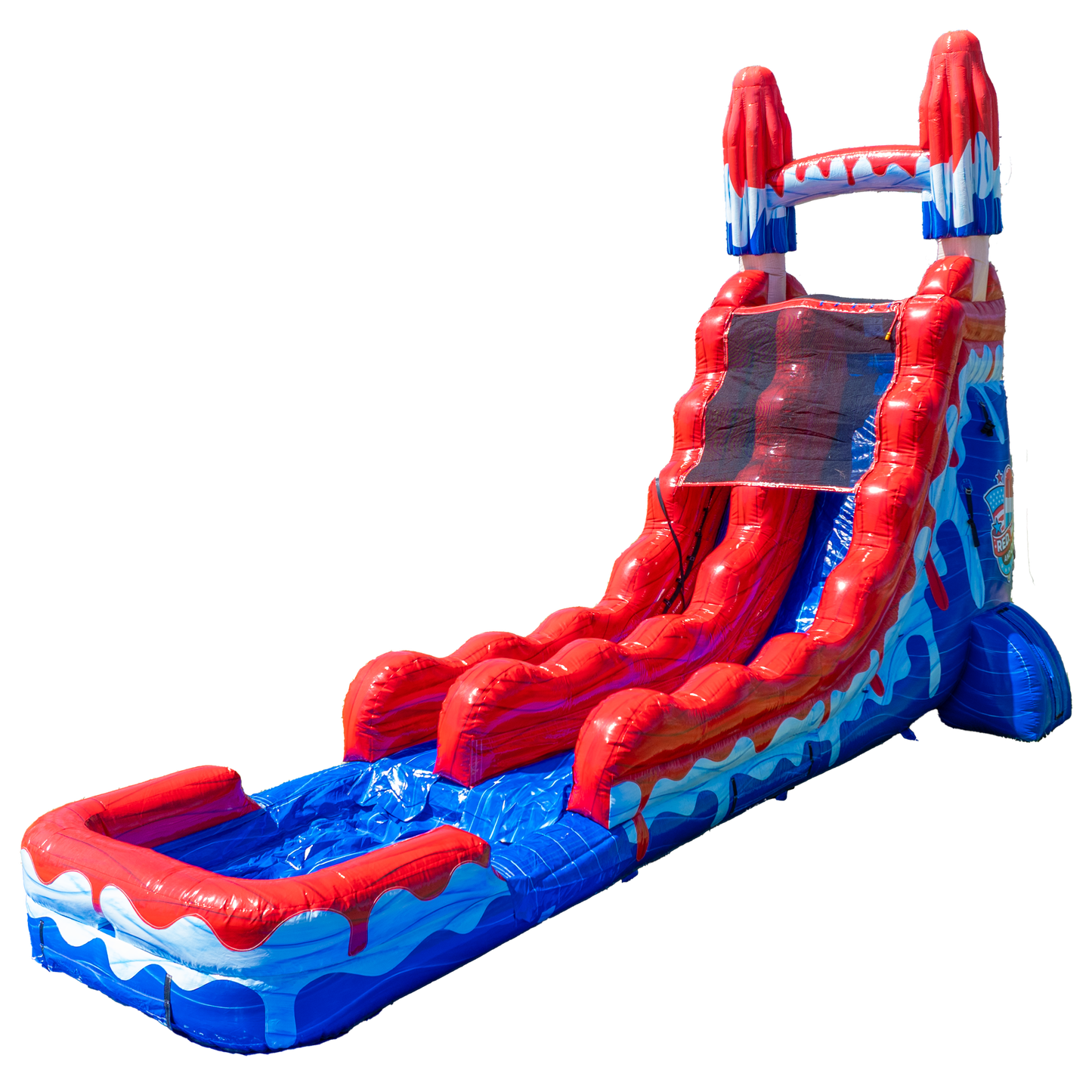 20ft Red, White and Cool Popsicle Single Lane Slide
