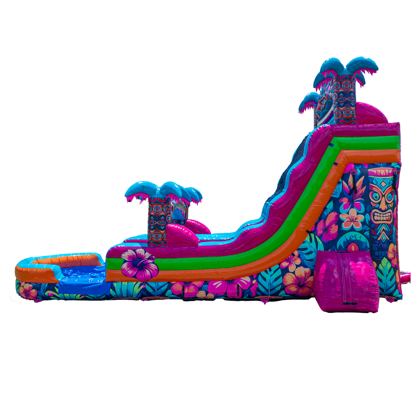18FT Aloha Splash (Hawaiian Hibiscus) Dual Lane Slide