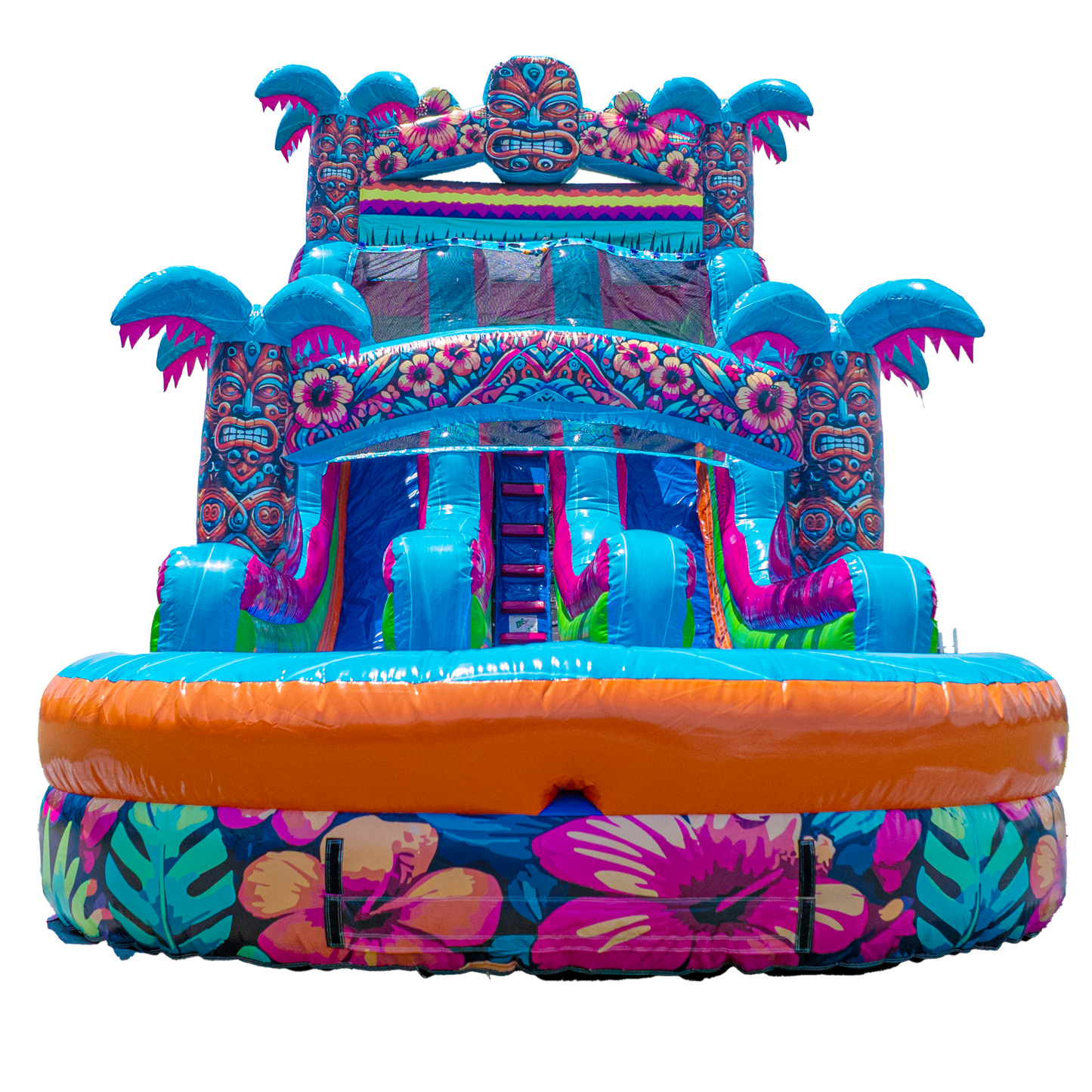 18FT Aloha Splash (Hawaiian Hibiscus) Dual Lane Slide