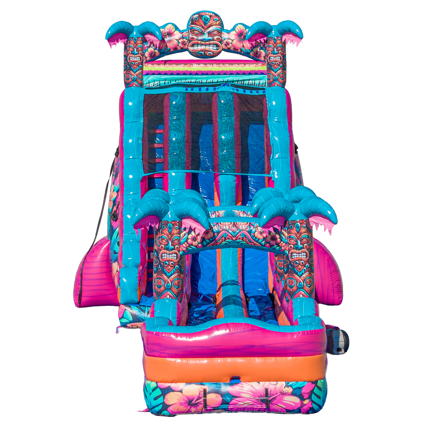 22FT Aloha Splash (Hawaiian Hibiscus) Dual Lane Slide w/SLip n Slide