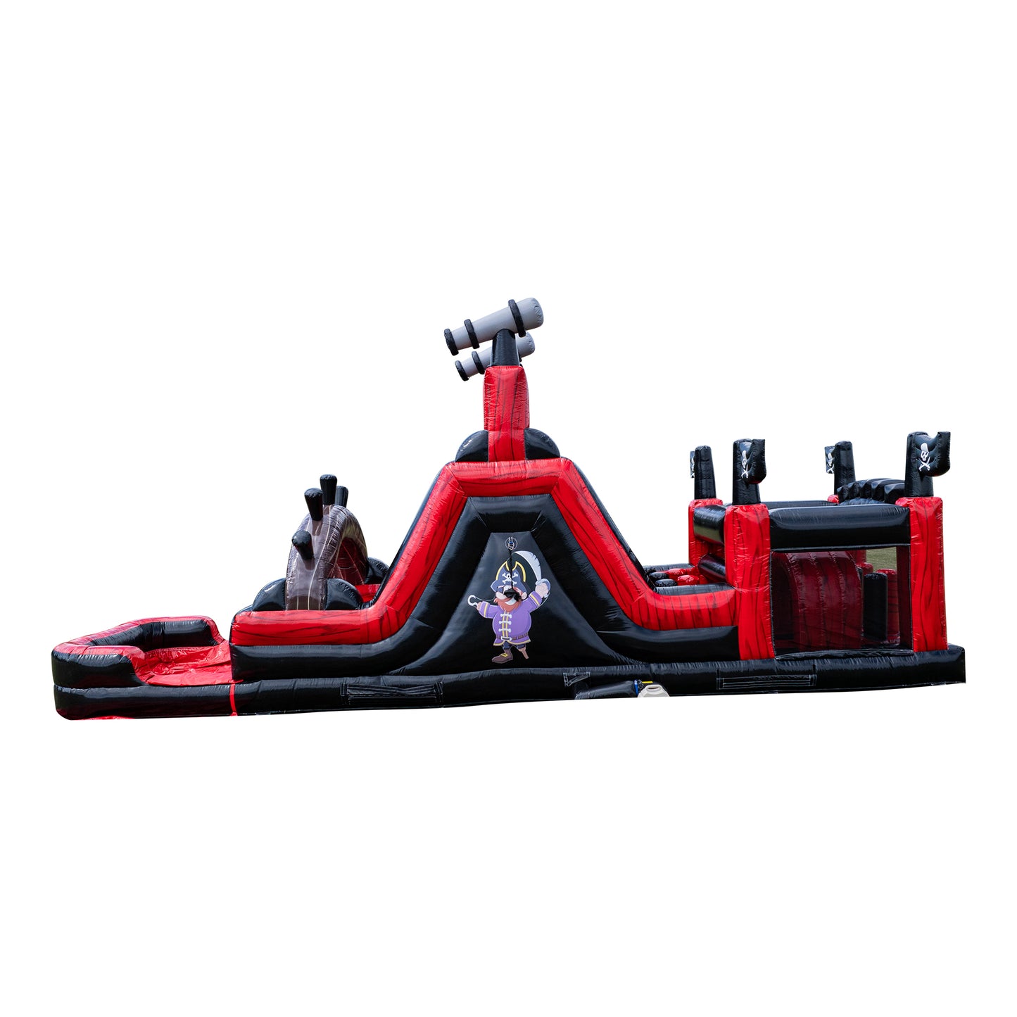 inflatable pirate-themed obstacle course for kids