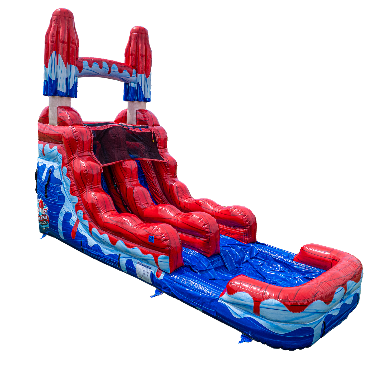 14FT Red White and Cool Popsicle Single Lane Slide