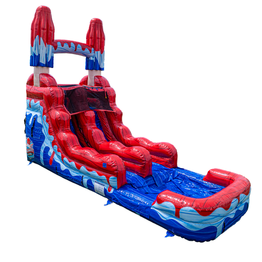 14FT Red White and Cool Popsicle Single Lane Slide