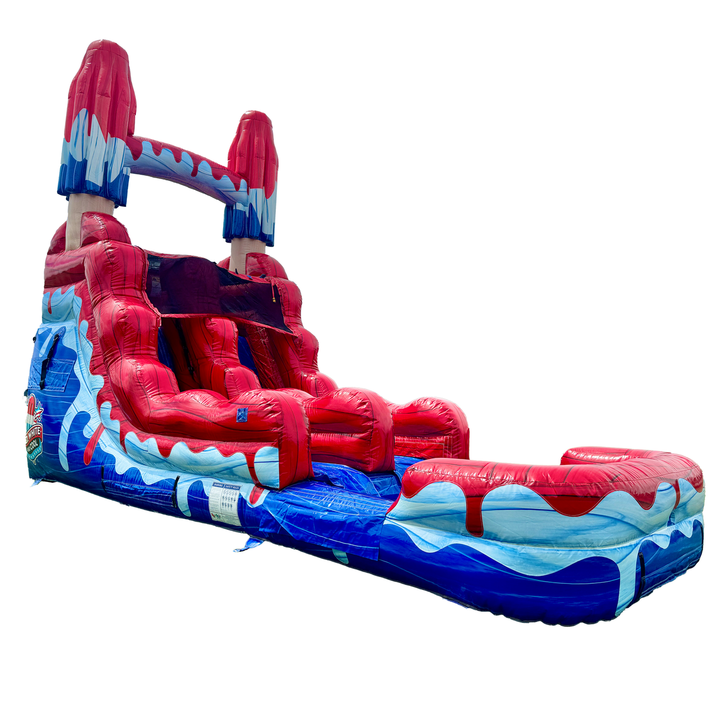 14FT Red White and Cool Popsicle Single Lane Slide
