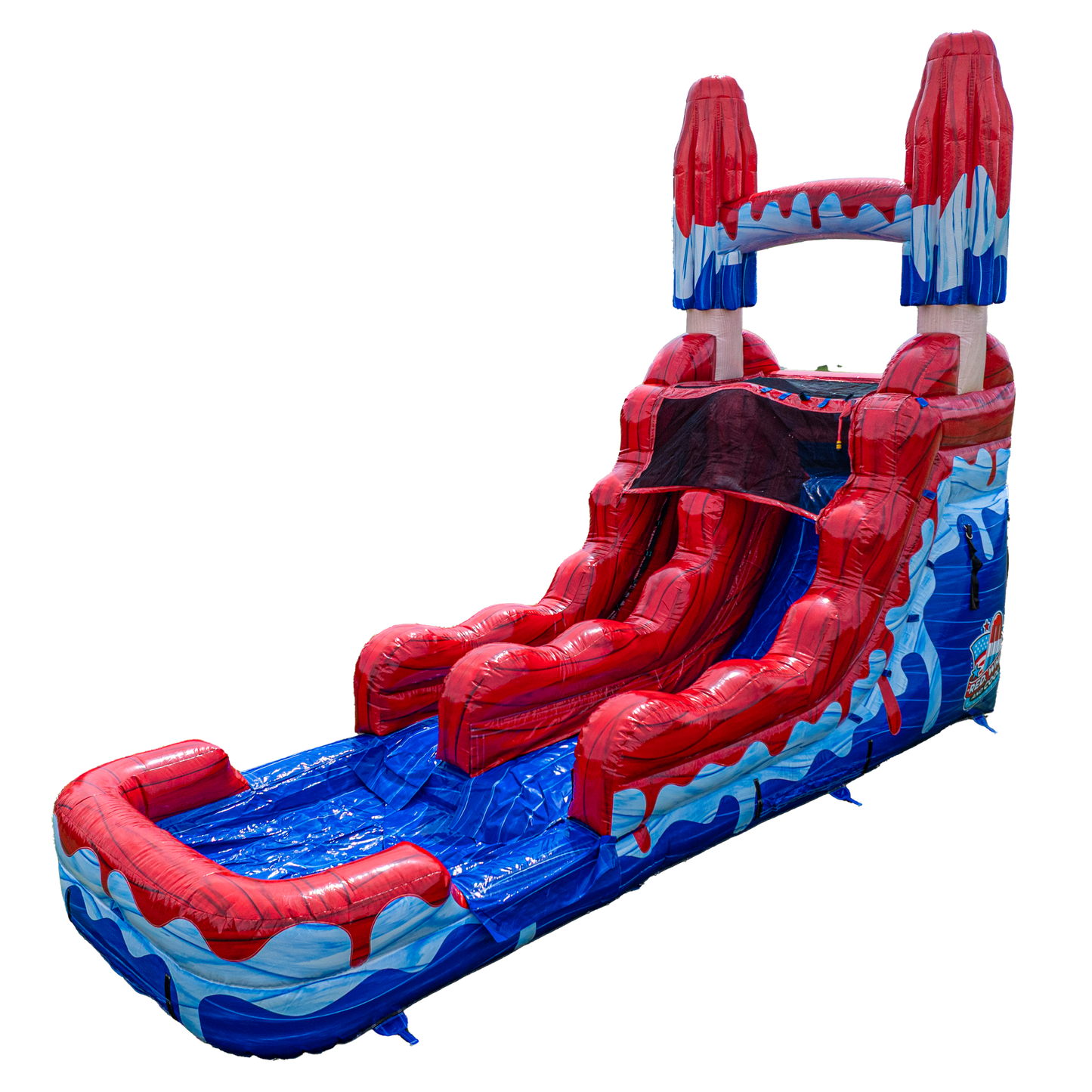 14FT Red White and Cool Popsicle Single Lane Slide