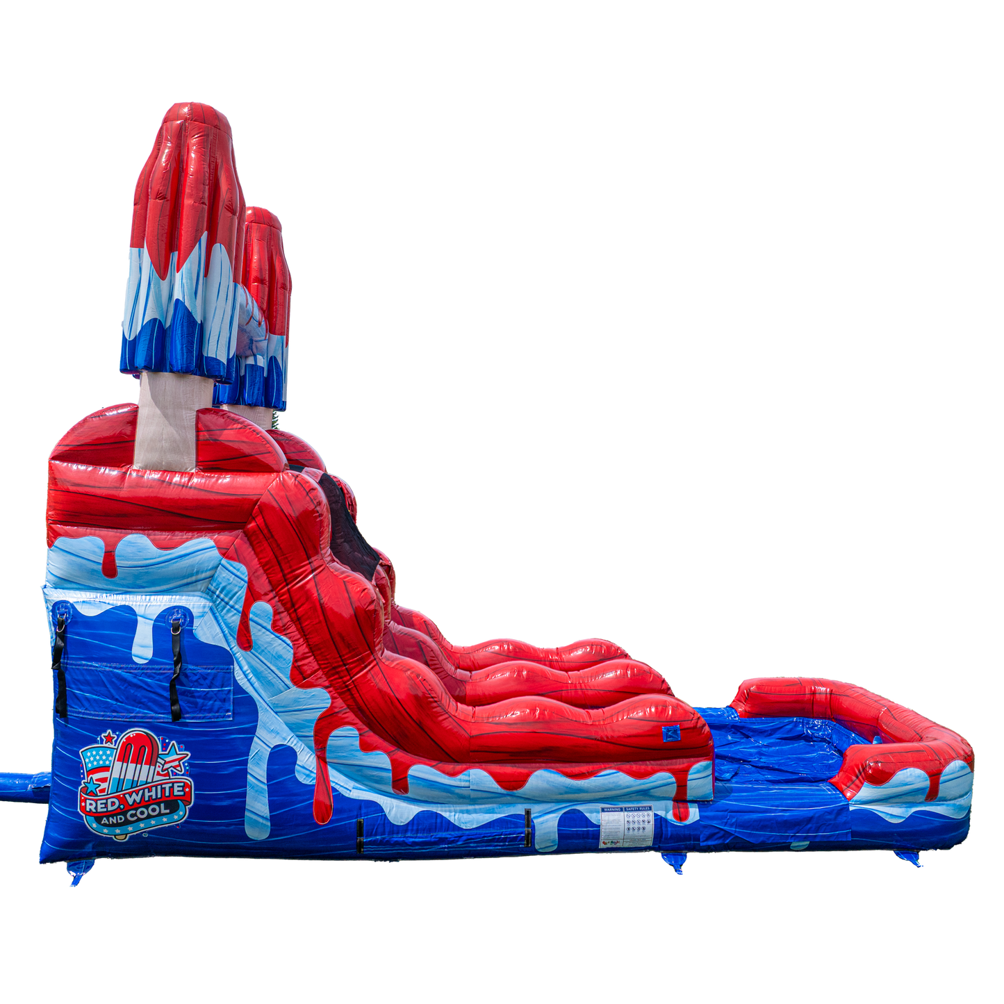14FT Red White and Cool Popsicle Single Lane Slide