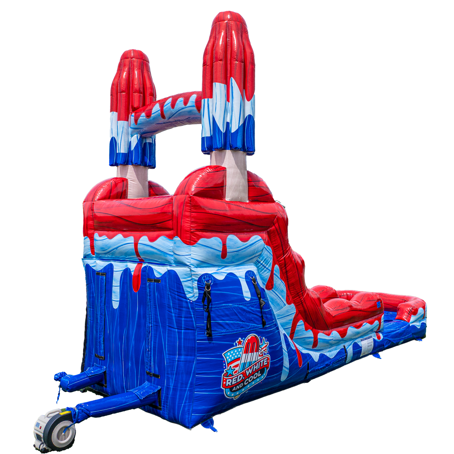 14FT Red White and Cool Popsicle Single Lane Slide