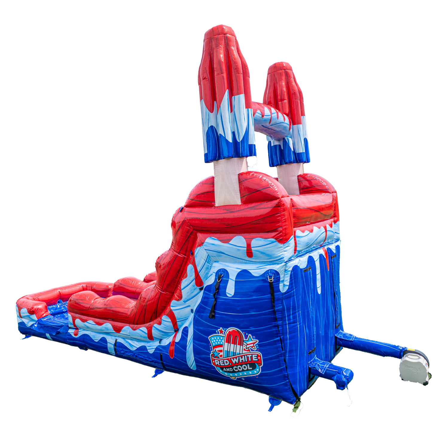 14FT Red White and Cool Popsicle Single Lane Slide