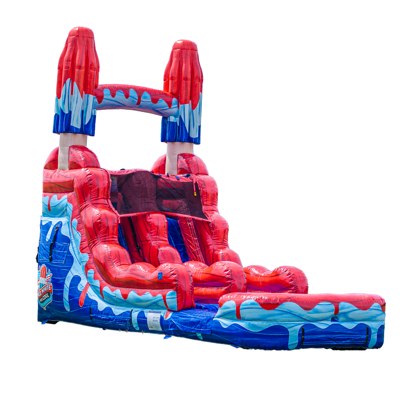 14FT Red White and Cool Popsicle Single Lane Slide