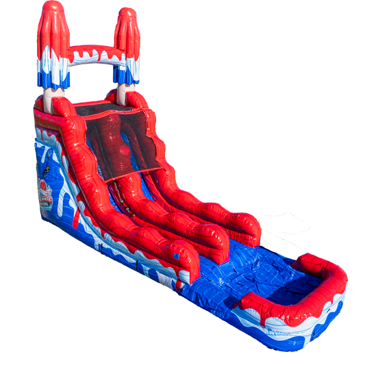 16FT Red White and Cool Popsicle Single Lane Slide