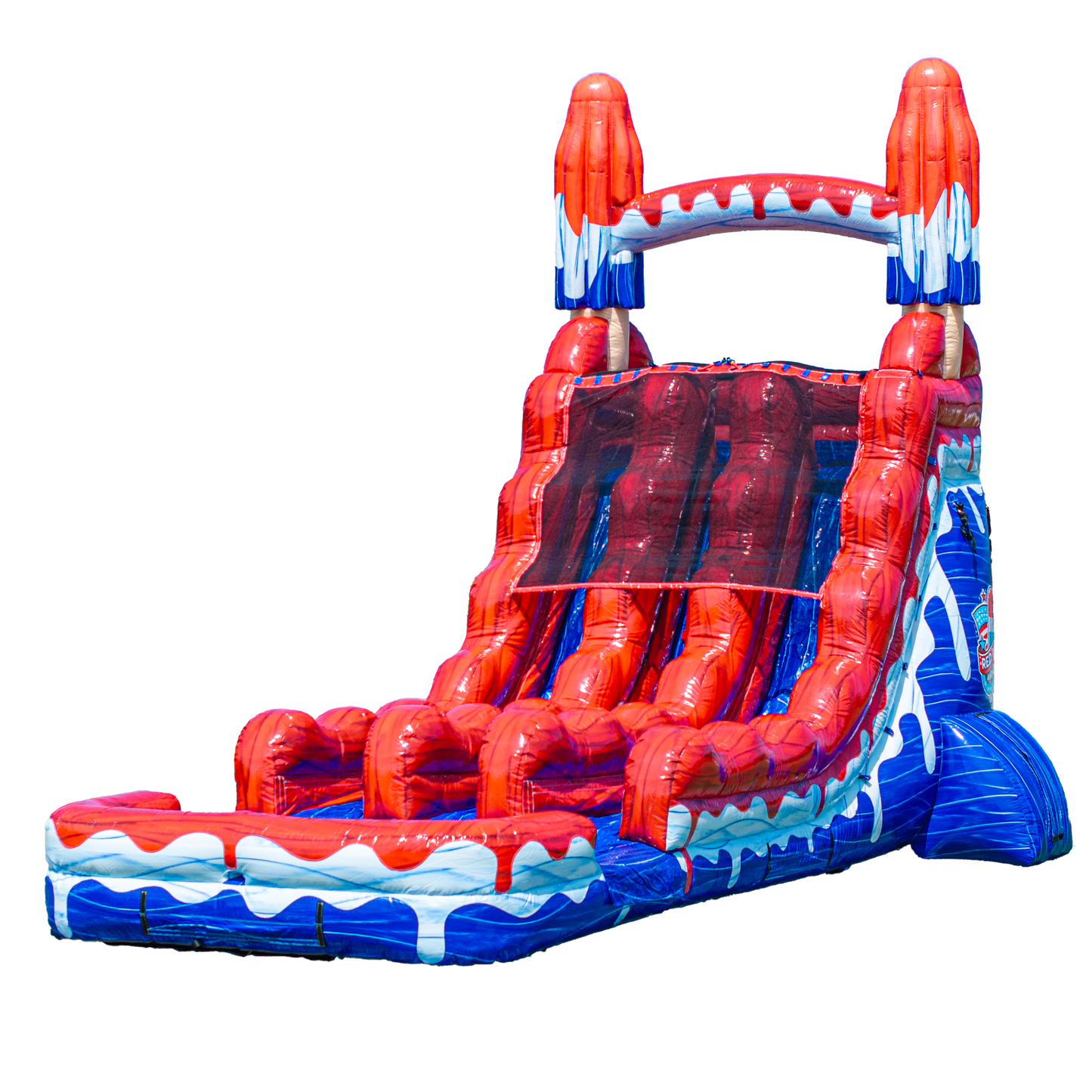 18FT Red White and Cool Popsicle Dual Lane Slide