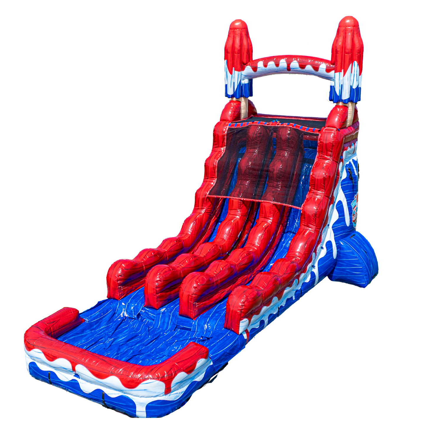 18FT Red White and Cool Popsicle Dual Lane Slide