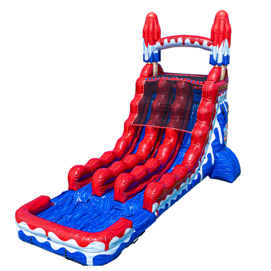 18FT Red White and Cool Popsicle Dual Lane Slide