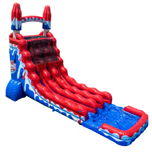 22FT Red White and Cool Popsicle Dual Lane Slide