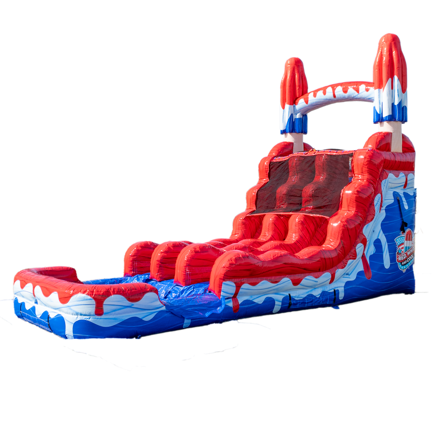16FT Red White and Cool Popsicle Dual Lane Slide