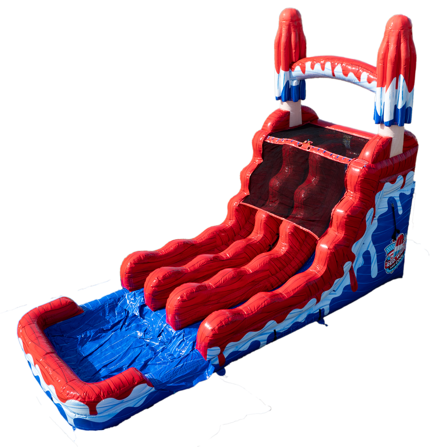 16FT Red White and Cool Popsicle Dual Lane Slide