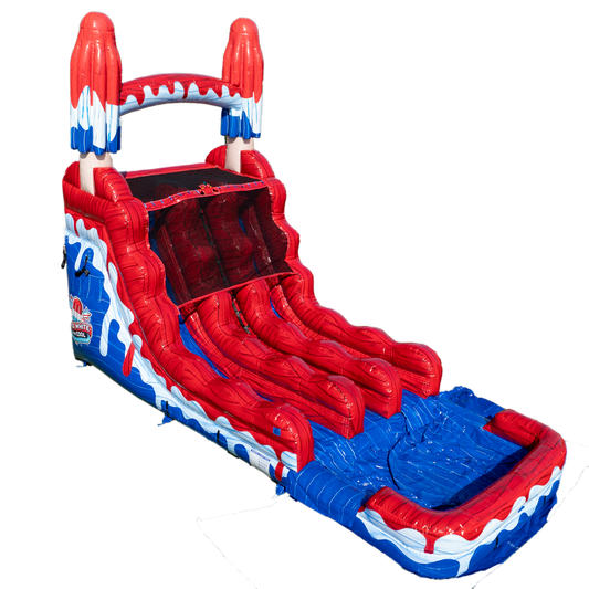16FT Red White and Cool Popsicle Dual Lane Slide