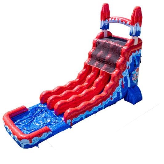 20FT Red White and Cool Popsicle Dual Lane Slide