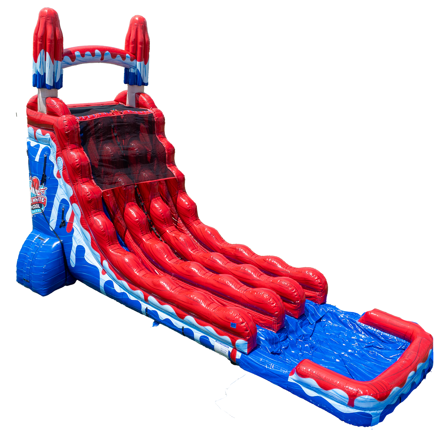 22FT Red White and Cool Popsicle Dual Lane Slide