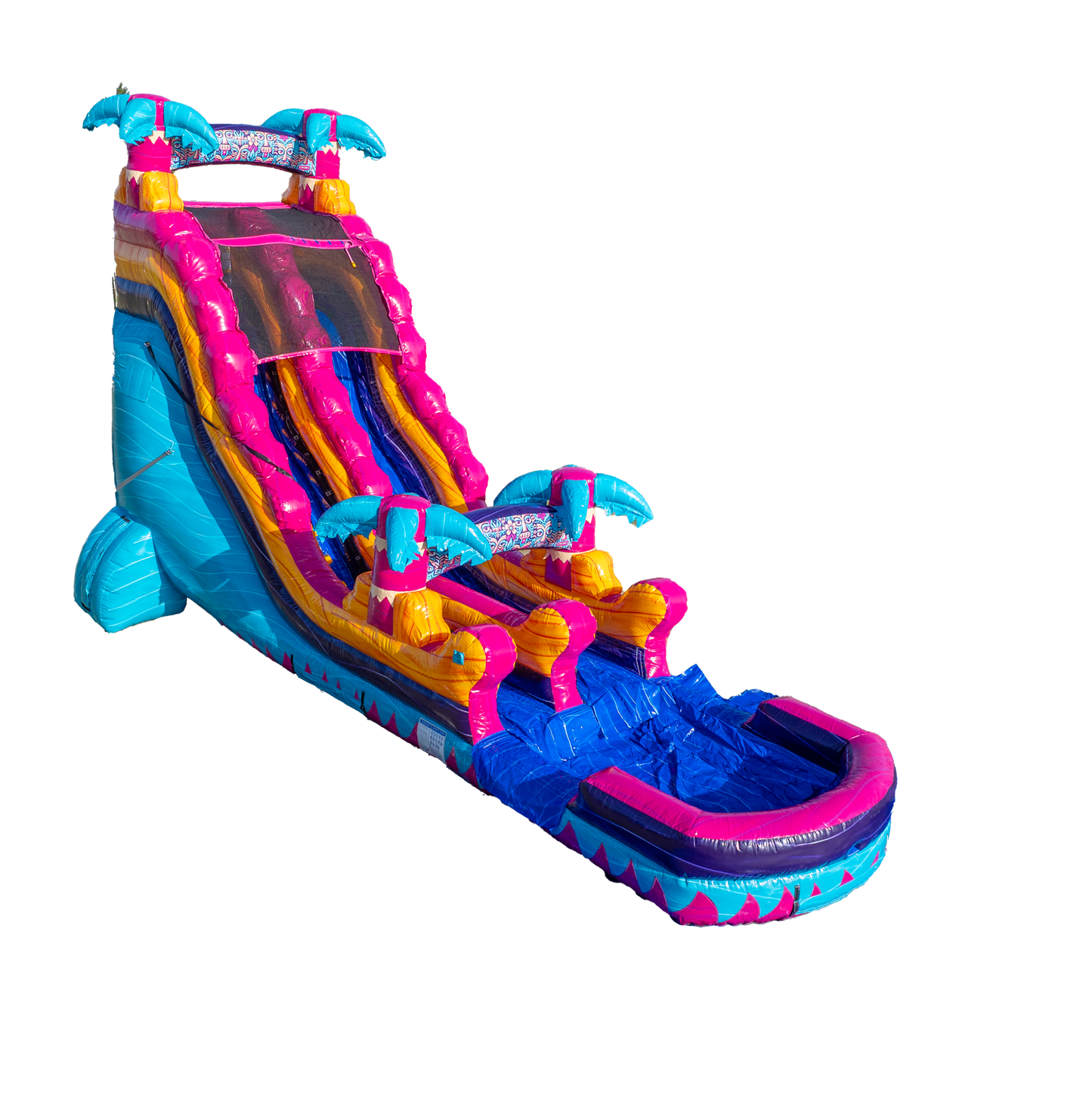 20FT Teal Rippling Rush Single Lane Slide