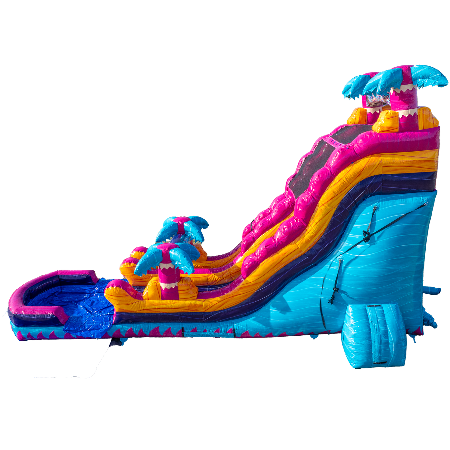 20FT Teal Rippling Rush Single Lane Slide