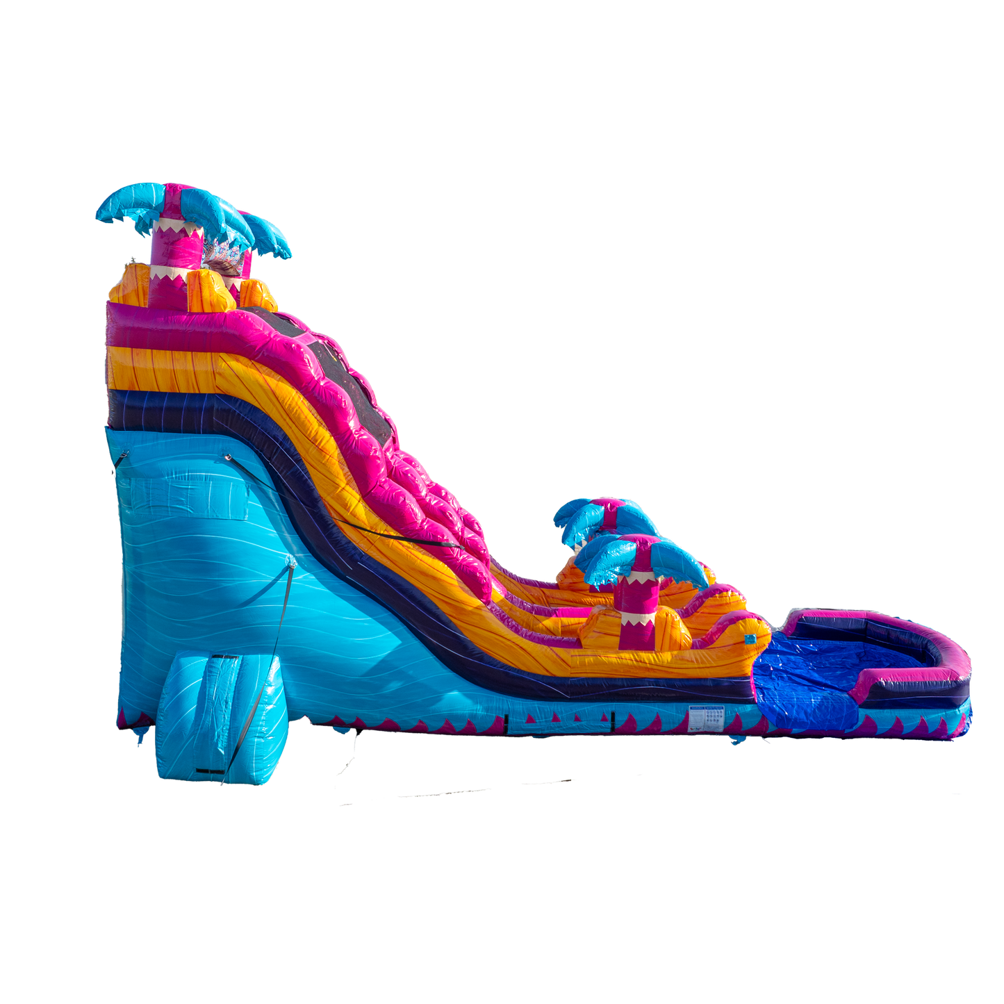 20FT Teal Rippling Rush Single Lane Slide