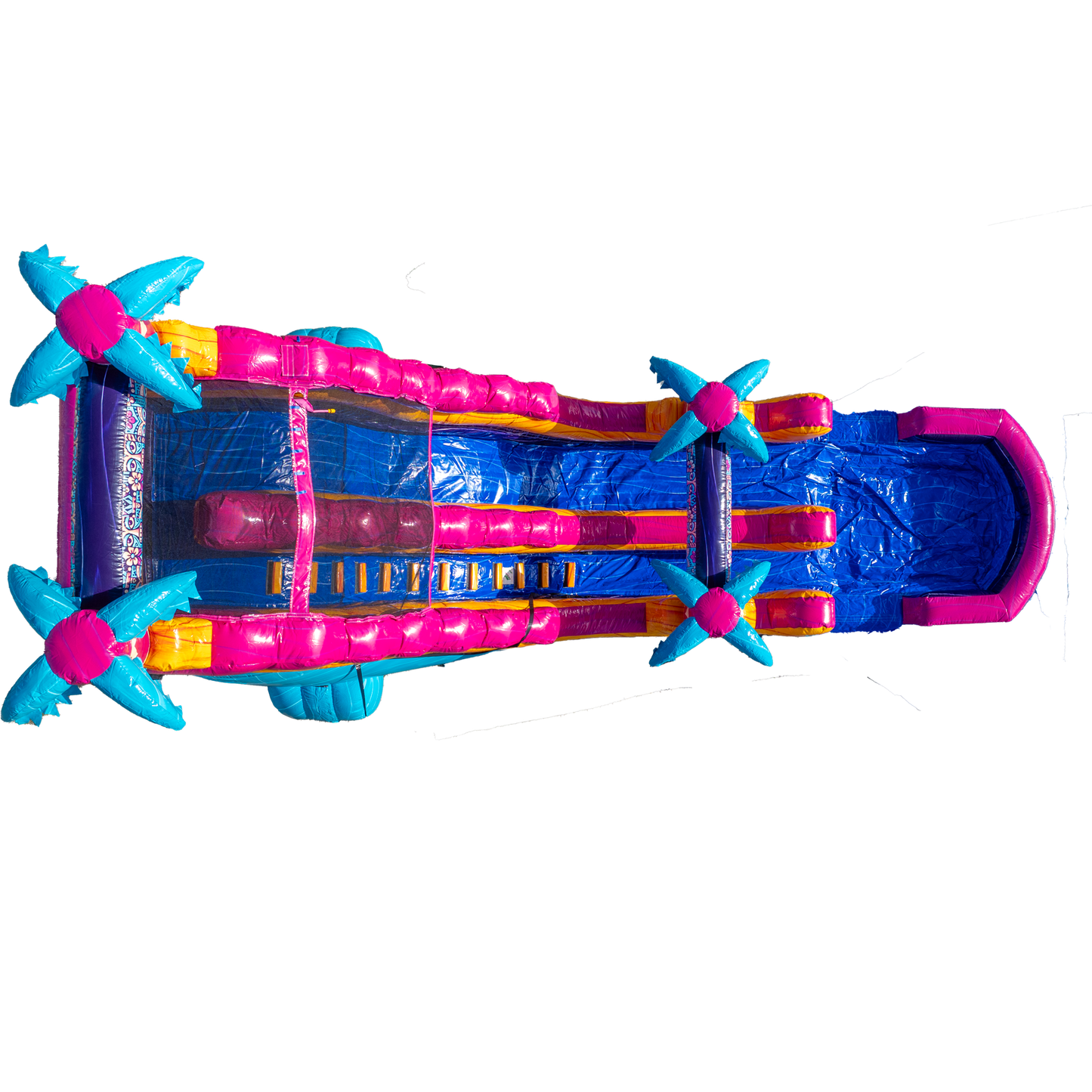 20FT Teal Rippling Rush Single Lane Slide