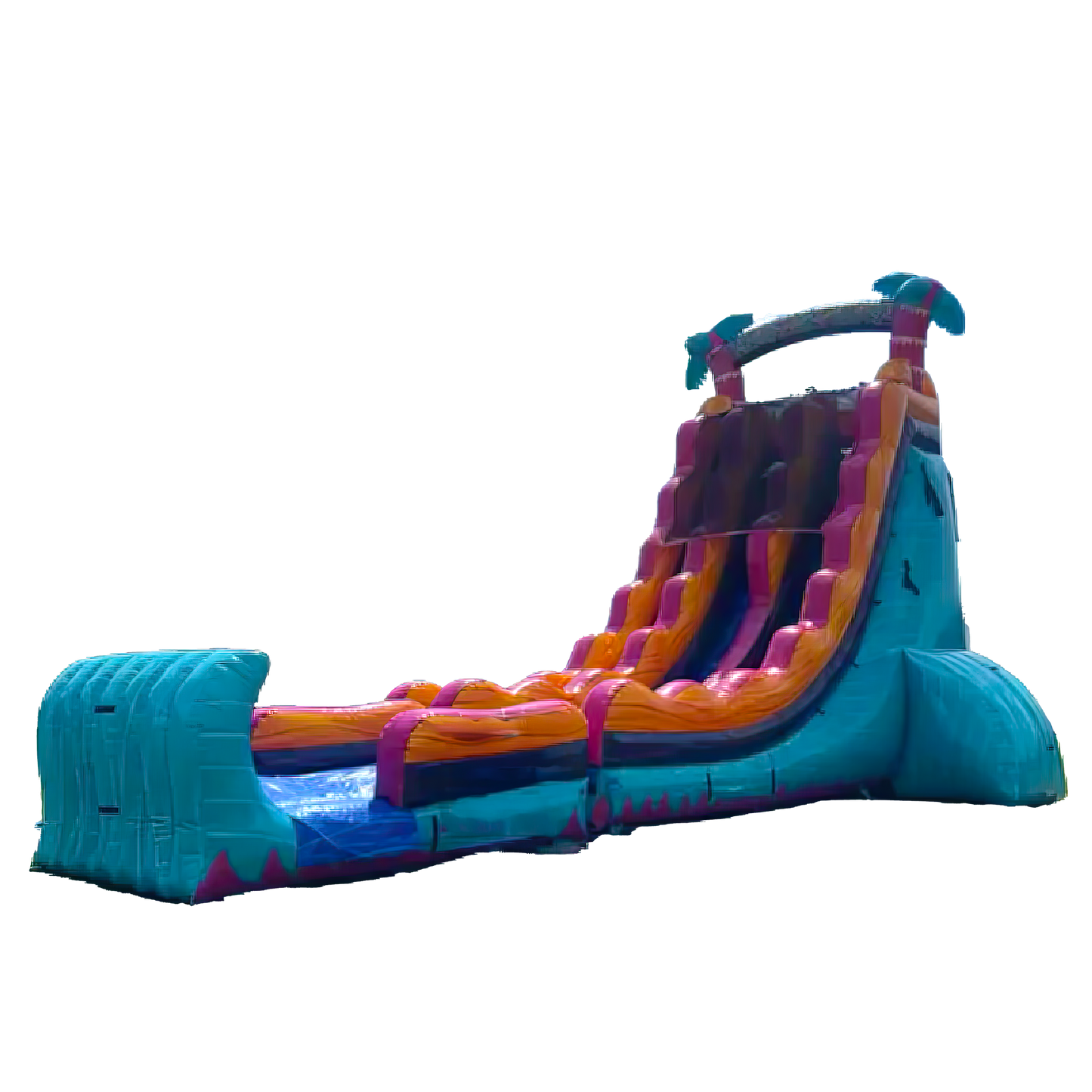 27ft Teal Rippling Rush Dual Lane Slip N Slide (With Bumper Attachment!)