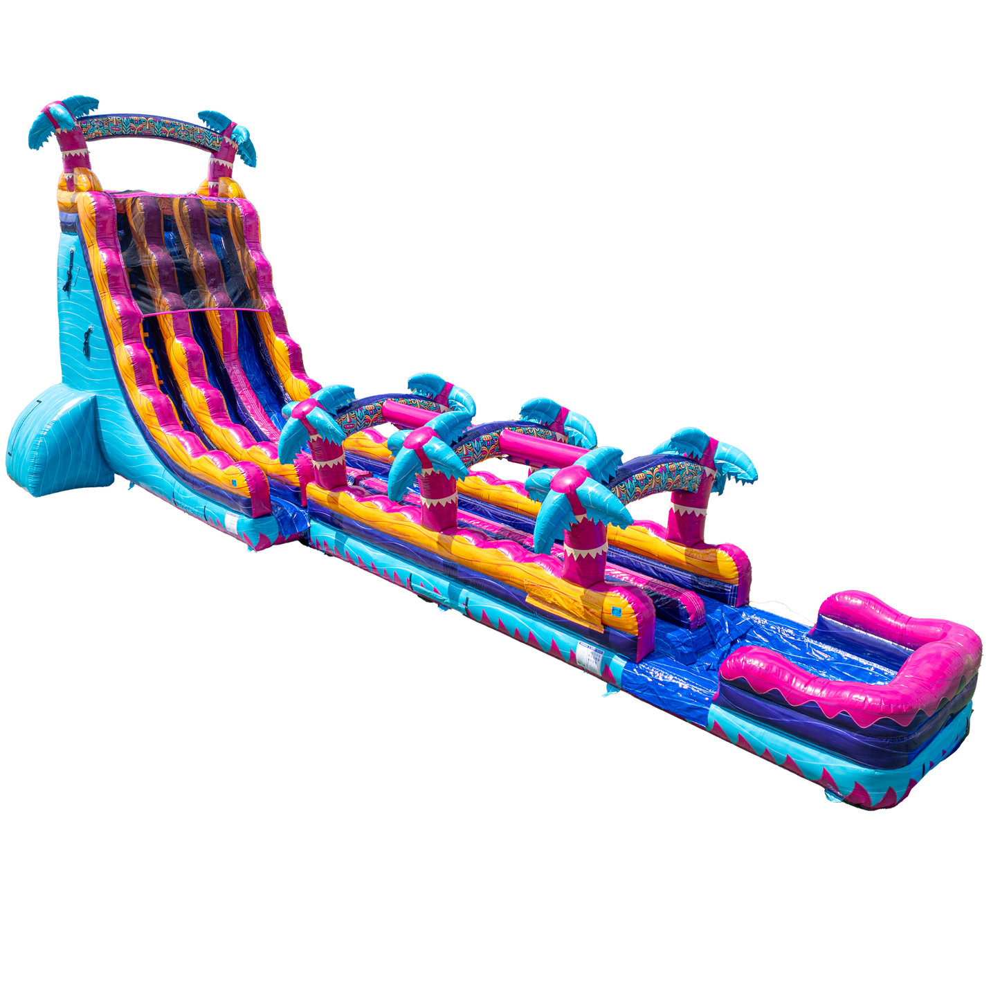 27ft Teal Rippling Rush Dual Lane Slip N Slide (With Bumper Attachment!)