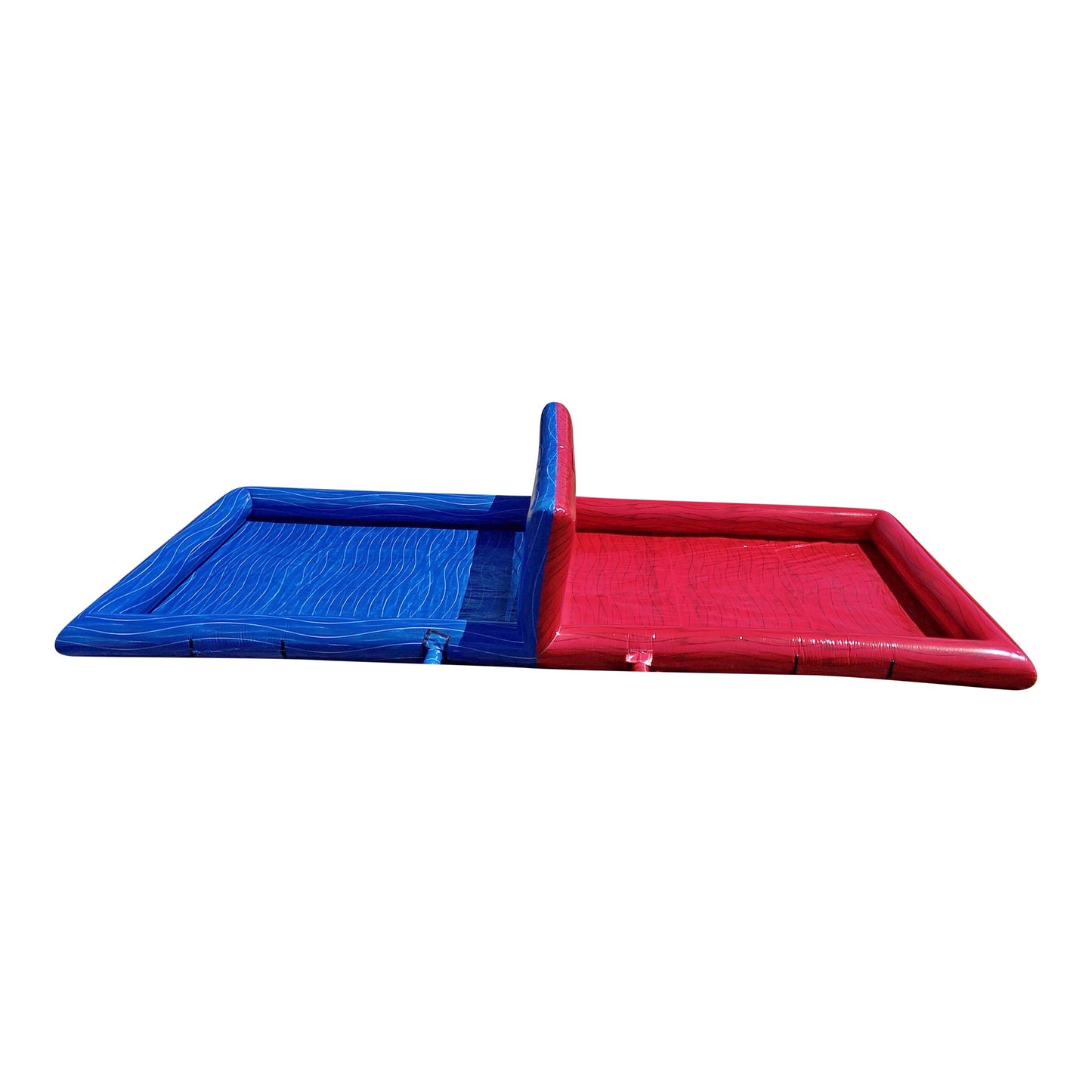 Red and Blue Inflatable volleyball court side profile