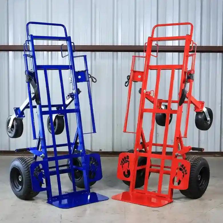 red and blue bigfoot inflatable dolly