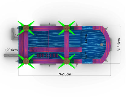 14' Rippling Rush Slide 14_RipplingRushSlide_Dimensions_Top - Big and Bright Inflatables